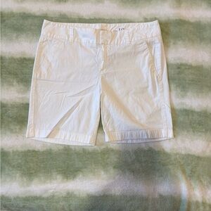 J. Crew White Bermuda Shorts Tailored Cotton Blend